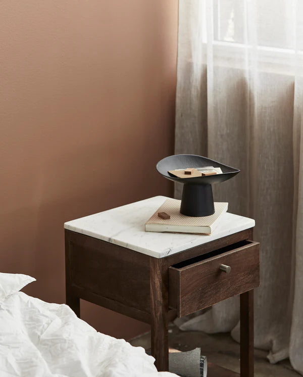 BILLE night stand wood/marble