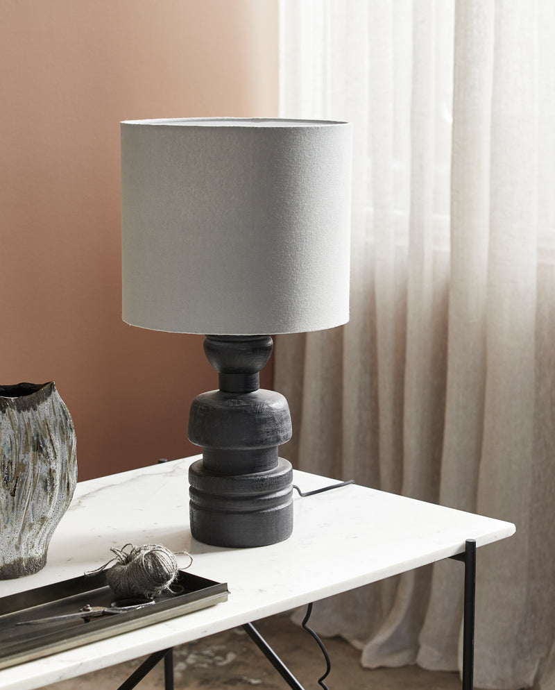 LOKE TABLE LAMP BLACK W/ GREY SHADE