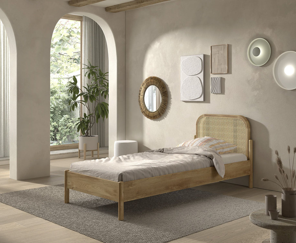 Olive bed and bed side table set