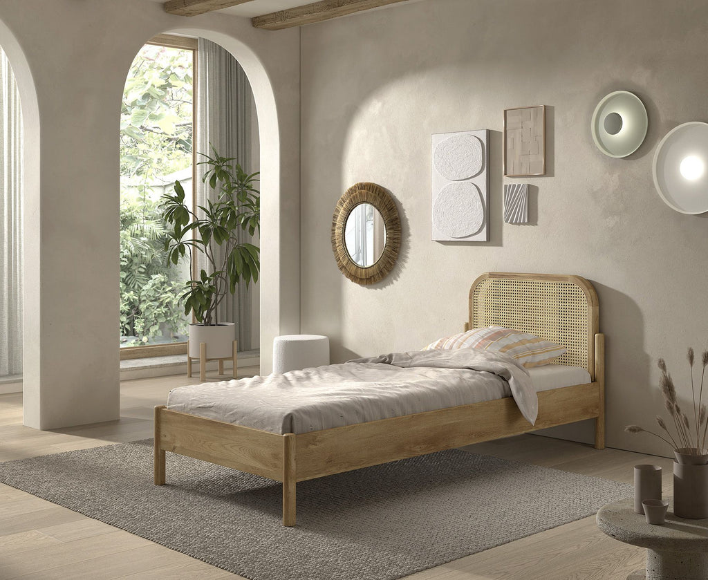 Olive bed and bed side table set