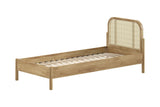 OLIVE BED 90 X 200 CM RATTAN OAK