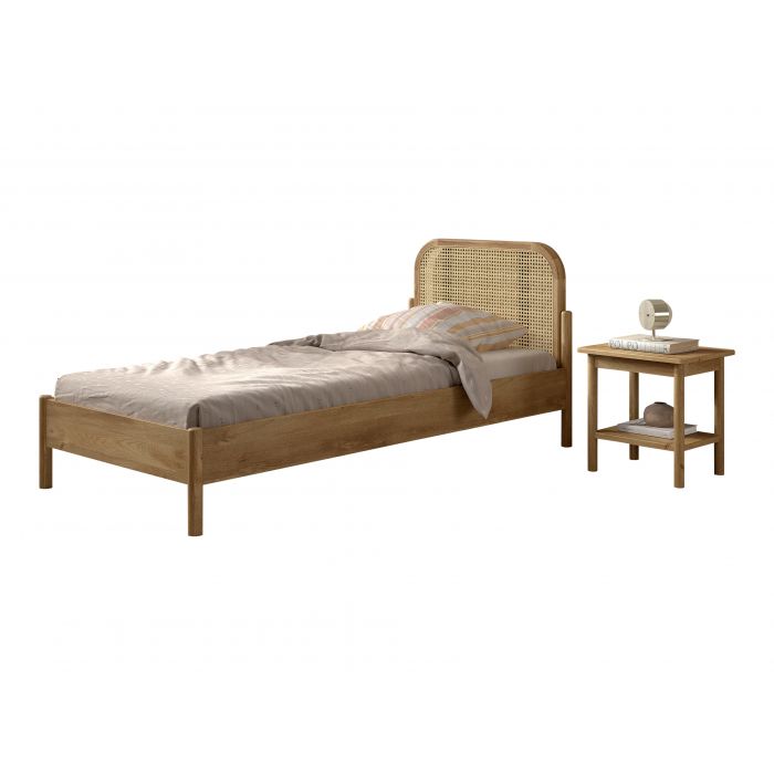 Olive bed and bed side table set