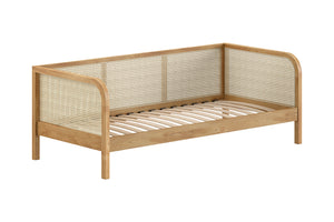 OLIVE CABIN BED 90 X 200 CM RATTAN OAK