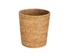 Cargar imagen en el visor de la galería, ROUND RATTAN WASTEPAPER BASKET Ø27X30CM