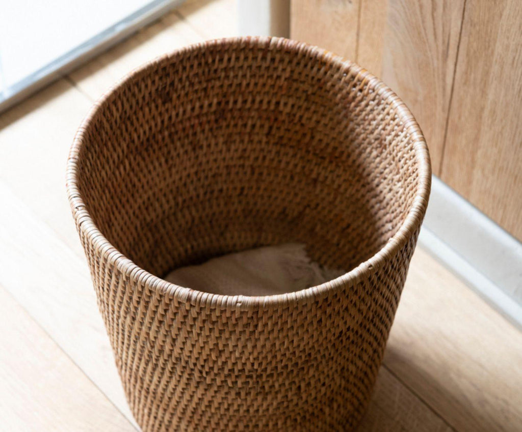 ROUND RATTAN WASTEPAPER BASKET Ø27X30CM