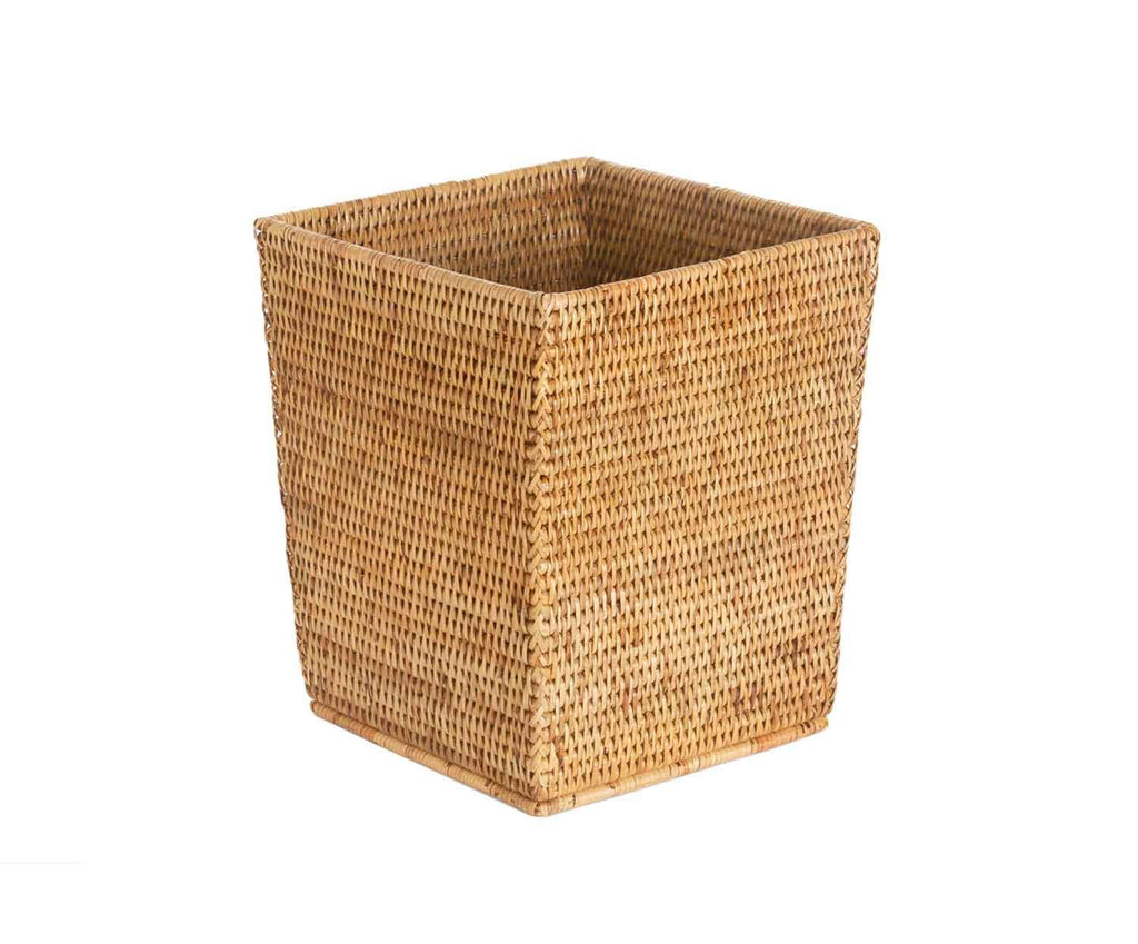 SQUARE RATTAN WASTEPAPER BASKET 25X25X30CM
