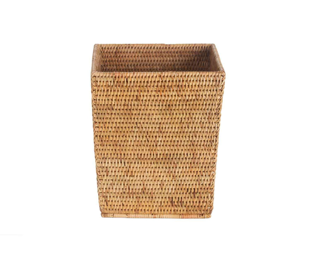 SQUARE RATTAN WASTEPAPER BASKET 25X25X30CM