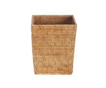 Carica l'immagine nel visualizzatore di Gallery, SQUARE RATTAN WASTEPAPER BASKET 25X25X30CM
