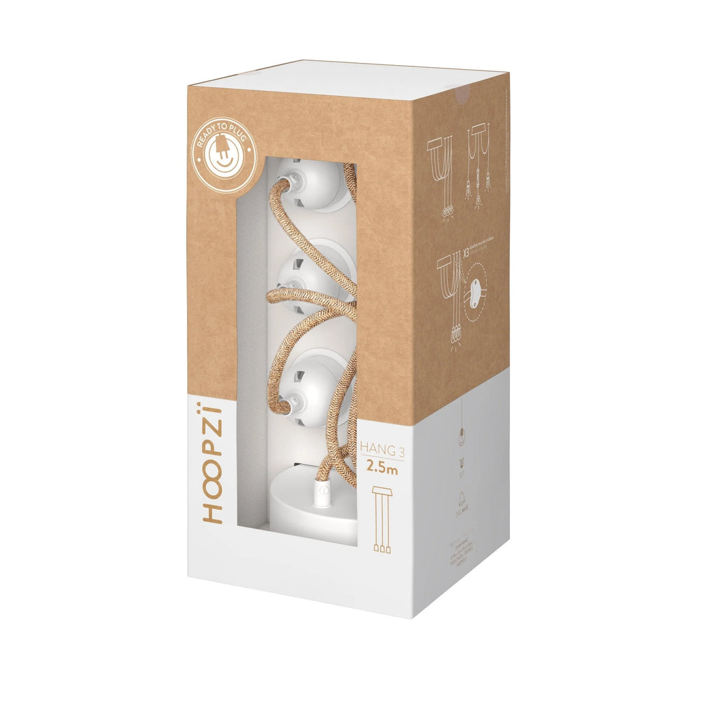Hang-5 Ceiling Pendant 5 Wires 3.50m - Raw String White Socket