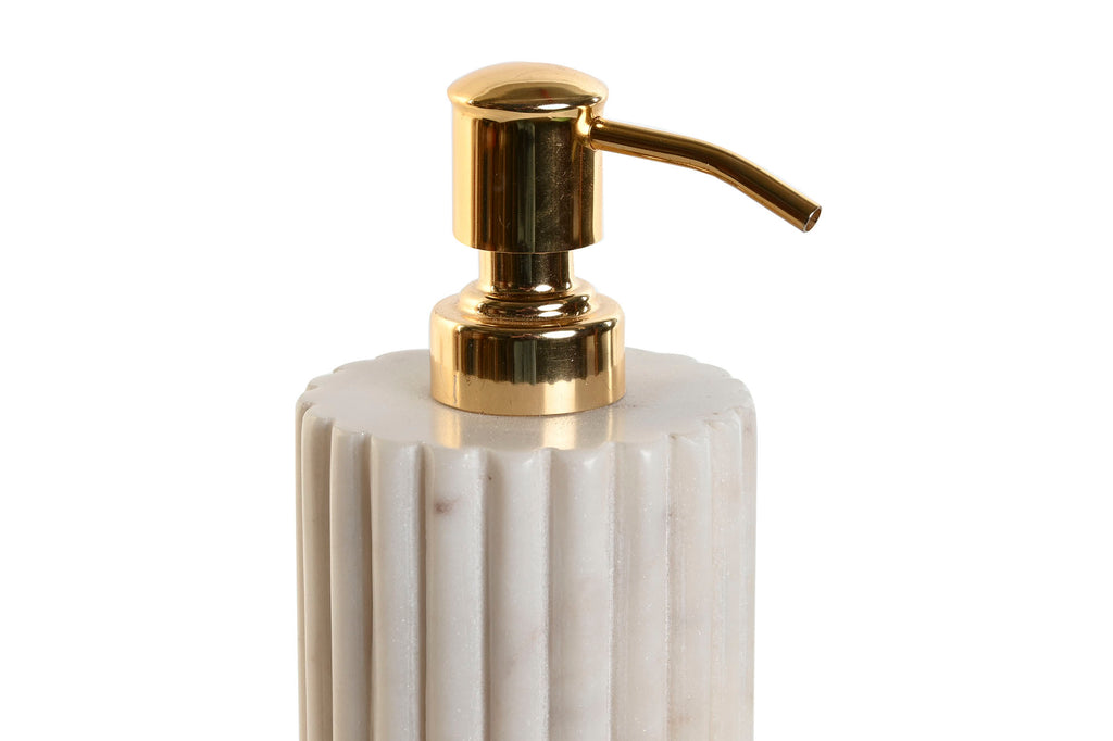 DISPENSER MARBLE METAL 8X8X20 WHITE