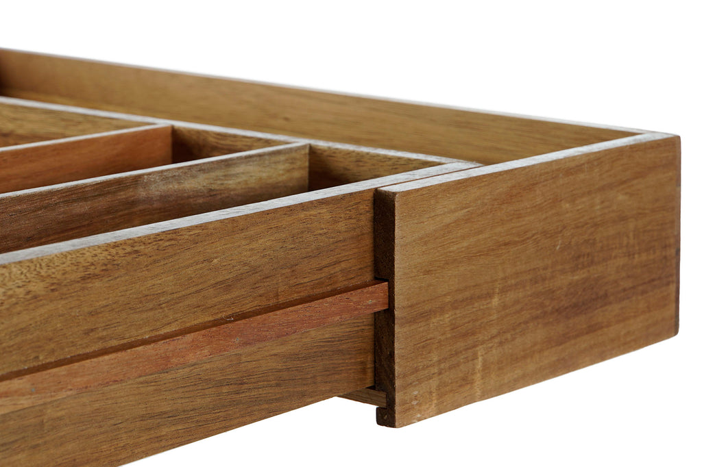 ACACIA CUTLERY TRAY 35X30X7 NATURAL ORGANIZER
