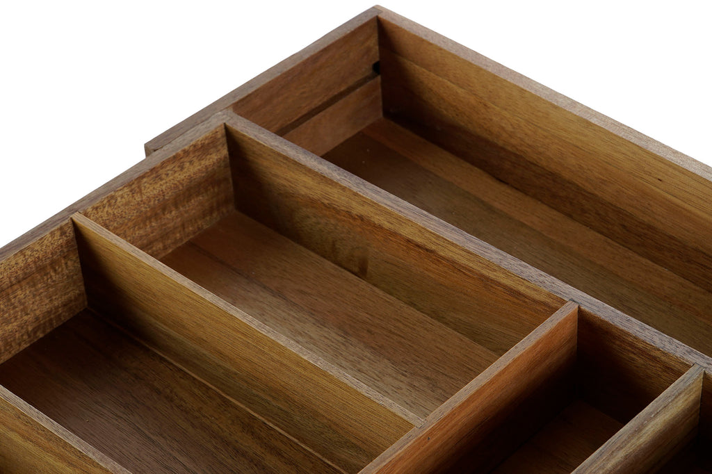 ACACIA CUTLERY TRAY 35X30X7 NATURAL ORGANIZER