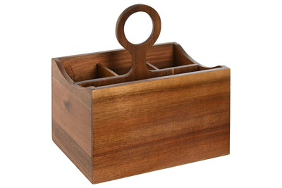 CUTLERY TRAY ACACIA 21X14,5X22 6COMP, NATURAL