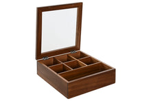 Carica l&#39;immagine nel visualizzatore di Gallery, TEA BOX ACACIA GLASS 20,5X20,5X6,5 7COMP NATURAL