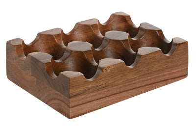 EGG CUP ACACIA 15X10X4 6COMP, NATURA