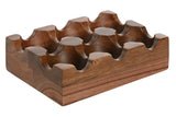 EGG CUP ACACIA 15X10X4 6COMP, NATURA