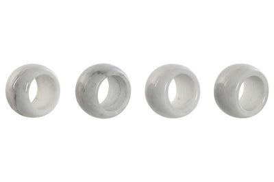 NAPKIN RING SET 4 MARBLE 4,8X4,8X3,3 WHITE