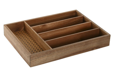 ACACIA RATAN CUTLERY TRAY 34.5X25.5X5 NATURAL