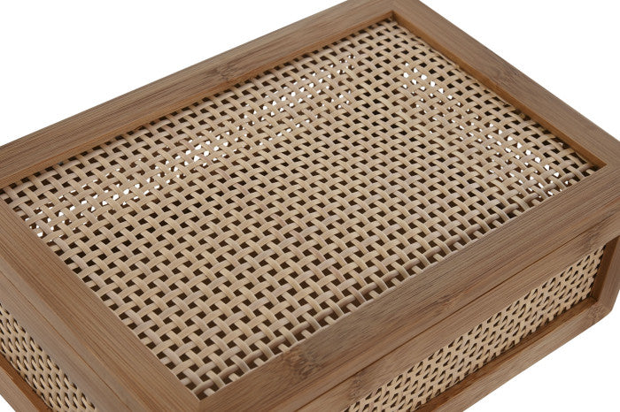 BOX BAMBOO RATTAN 23X15X8 NATURAL