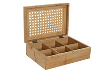 Load image into Gallery viewer, TEA BOX BAMBOO RATTAN 24X16,5X7,5 6SEP. NATURAL