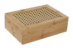 TEA BOX BAMBOO RATTAN 24X16,5X7,5 6SEP. NATURAL