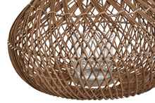Charger l&#39;image dans la galerie, CANDLE HOLDER RATTAN GLASS 37X37X37 NATURAL BROWN