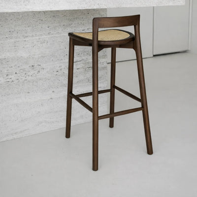 Bar Stool Charmes - Smoke - Rattan Seat - 65 cm and 75 cm Seat Height