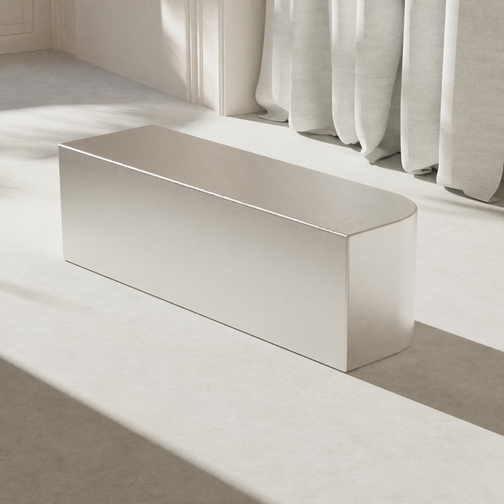 Coffee table Moron version 2 - W100 cm x D30 cm x H30 cm - Brushed steel