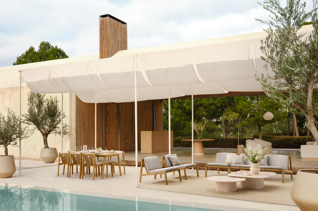 Patio Outdoor Dining set (6 chairs and table L220 cm)