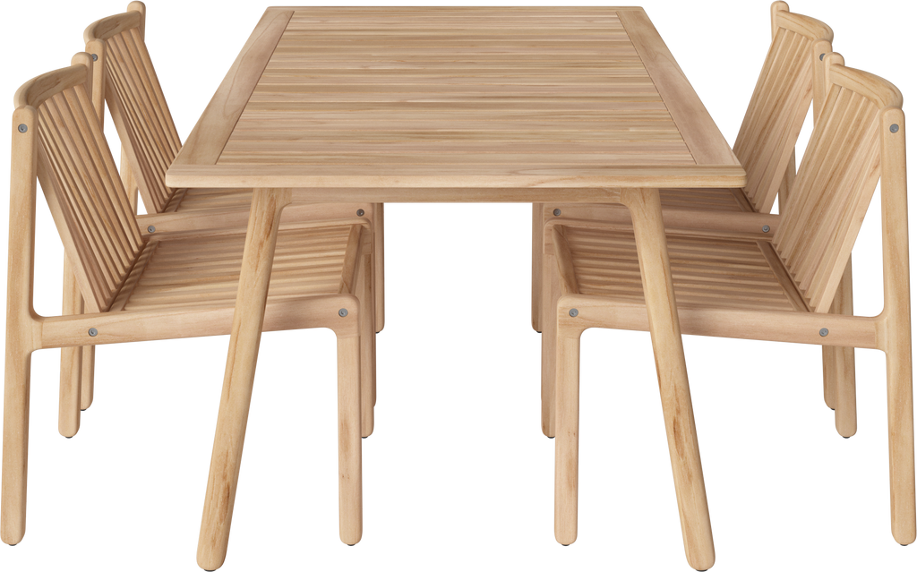 Patio Outdoor Dining set (4 chairs and table L160 cm)