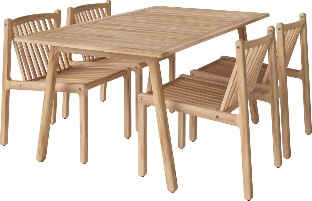 Patio Outdoor Dining set (4 chairs and table L160 cm)