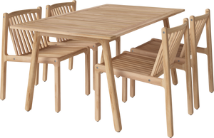 Patio Outdoor Dining set (4 chairs and table L160 cm)