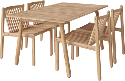 Patio Outdoor Dining set (4 chairs and table L160 cm)