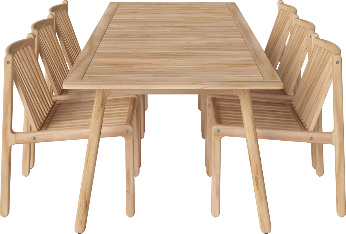 Patio Outdoor Dining set (6 chairs and table L220 cm)