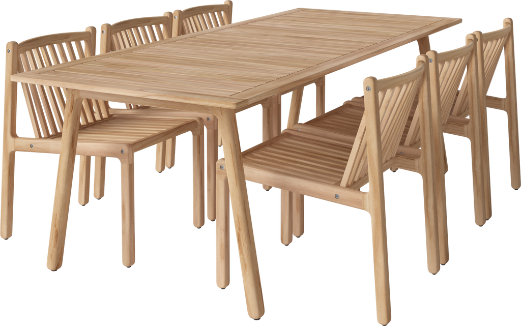 Patio Outdoor Dining set (6 chairs and table L220 cm)