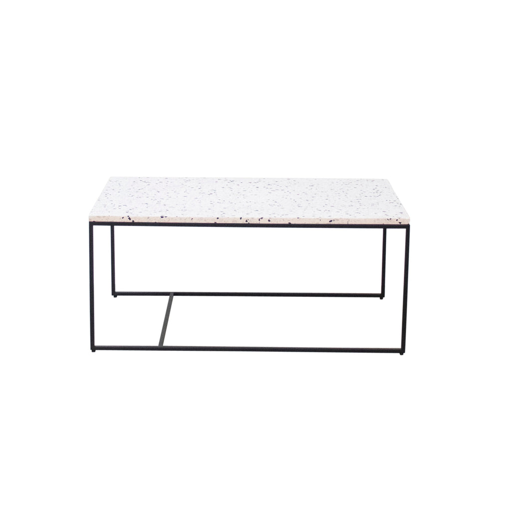 Rectangular coffee table - Miles - White Terrazzo - 90cm