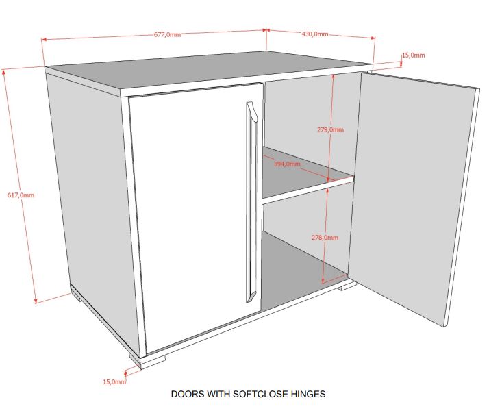 SAM CHEST OF 2 DOORS FOR MID SLEEPER OAK