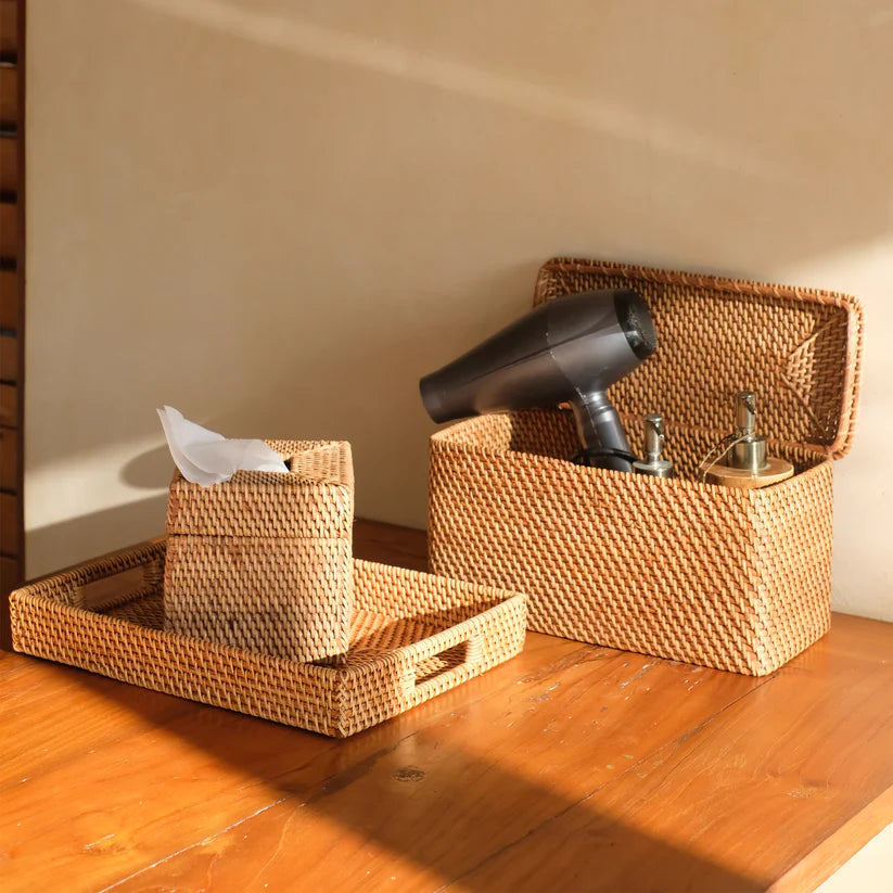 Rattan storage box