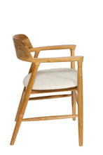 Charger l'image dans la galerie, Teak dining chair with upholstered seat