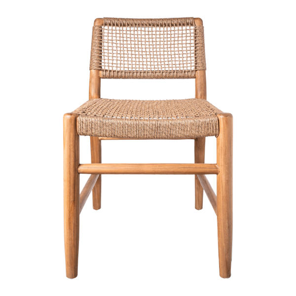 Rope and teak chair