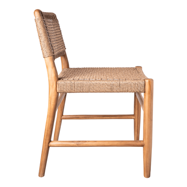 Rope and teak chair