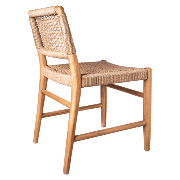 Rope and teak chair