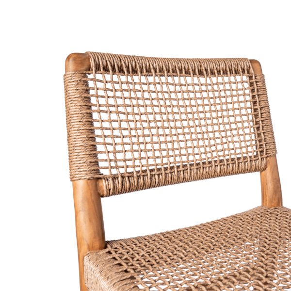 Rope and teak chair