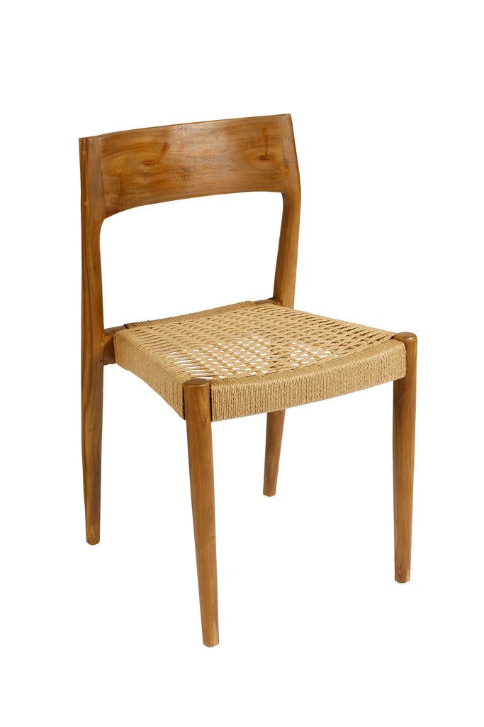 Teak and rope chair