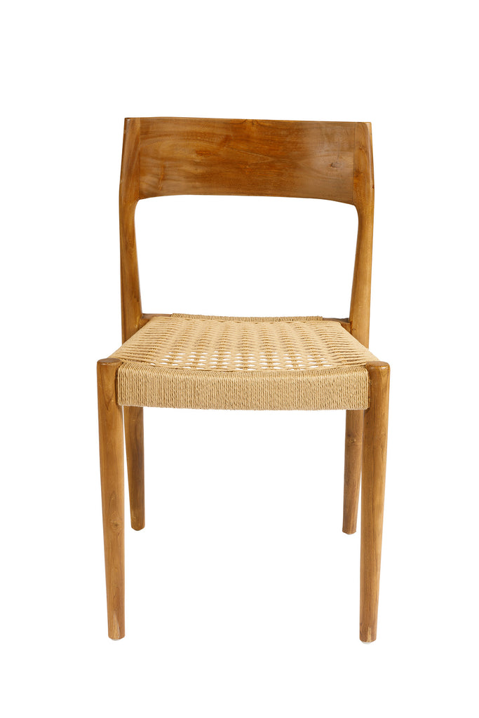 Teak and rope chair