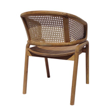Carica l&#39;immagine nel visualizzatore di Gallery, Teak wood and rattan chair