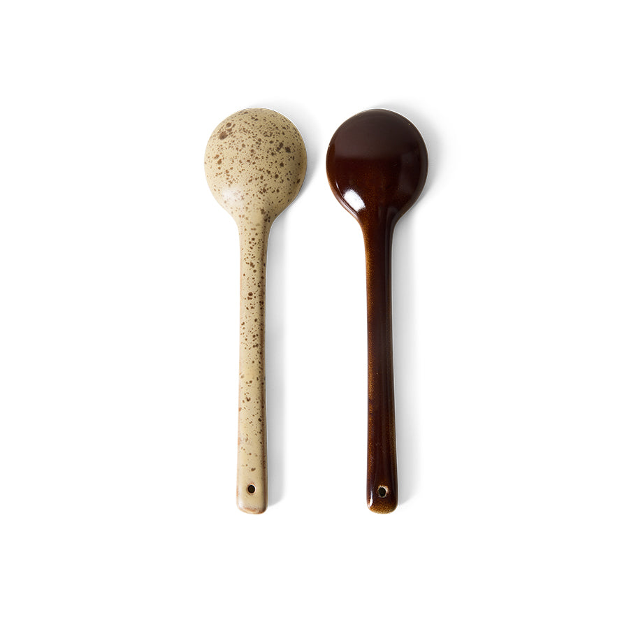 70s ceramics: serving spoons hills, set of 2