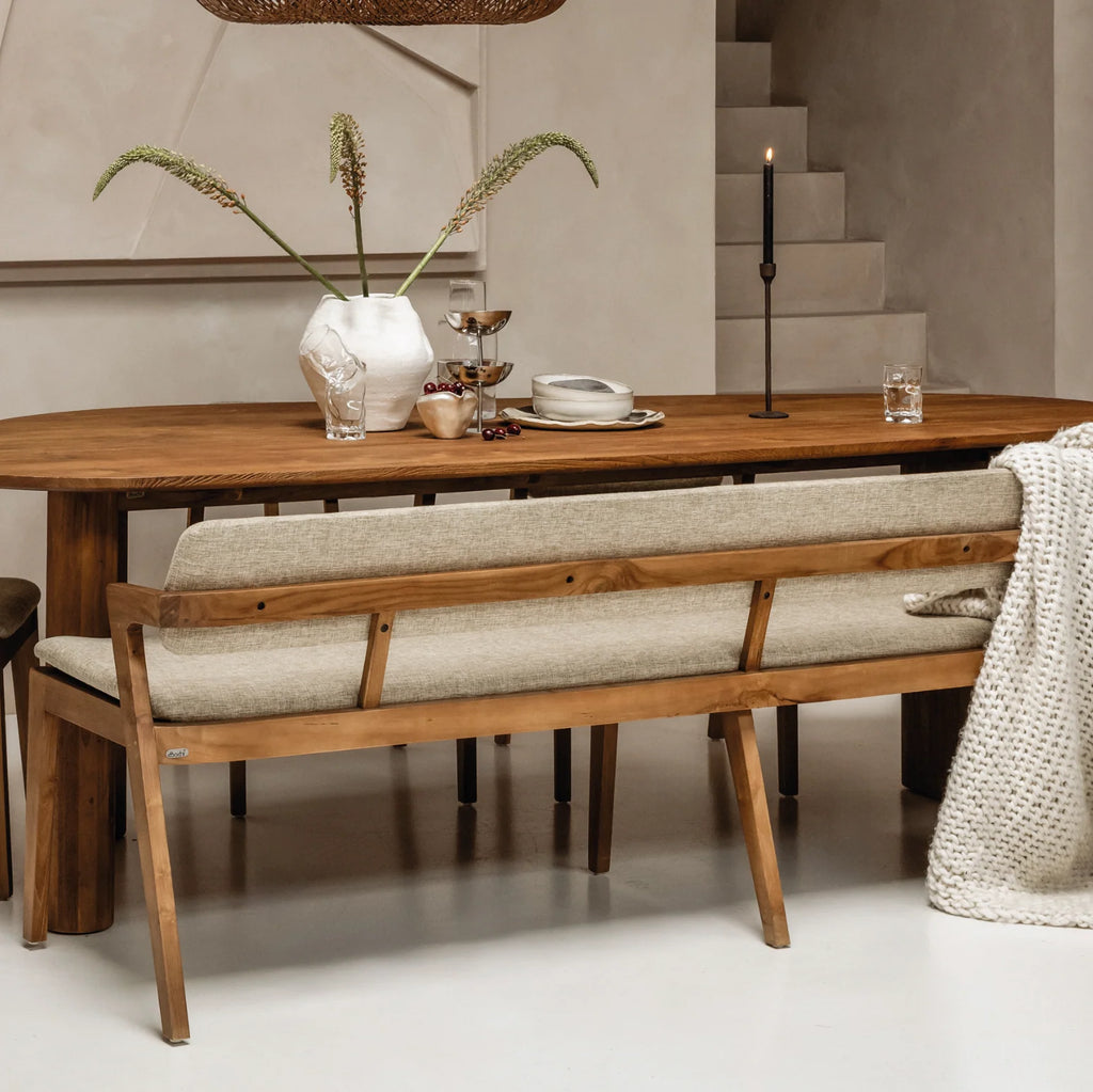 Noa Dining Bench Pale Khaki