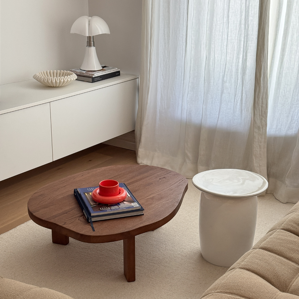 Eden coffee table - W85 D70 H30- Dark walnut