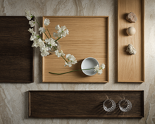 Laden Sie das Bild in den Galerie-Viewer, Still Tray - rectangular  Dark oiled oak